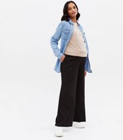 New Look Maternity Black Over Bump Tailored Wide Leg Trousers